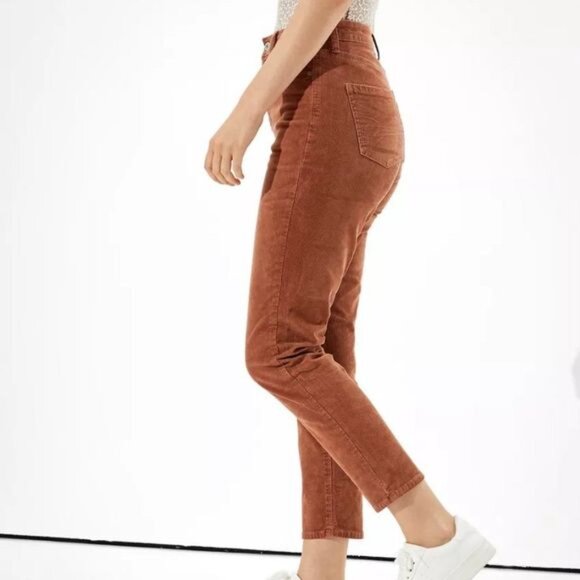 American Eagle Outfitter Super Stretch Corduroy Brown Mom Pant Size XS - Picture 2 of 13